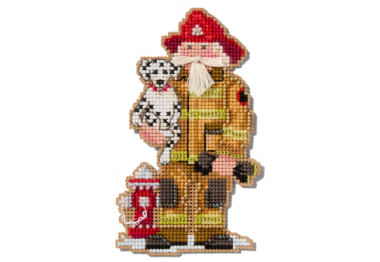 вишивка гладдю MH202532 Пожежник. Набір для вишивки в змішаній техниці Mill Hill