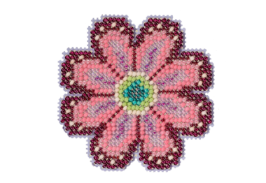 вишивка гладдю MH212211 Рожева квітка. Набір для вишивки в змішаній техниці Mill Hill