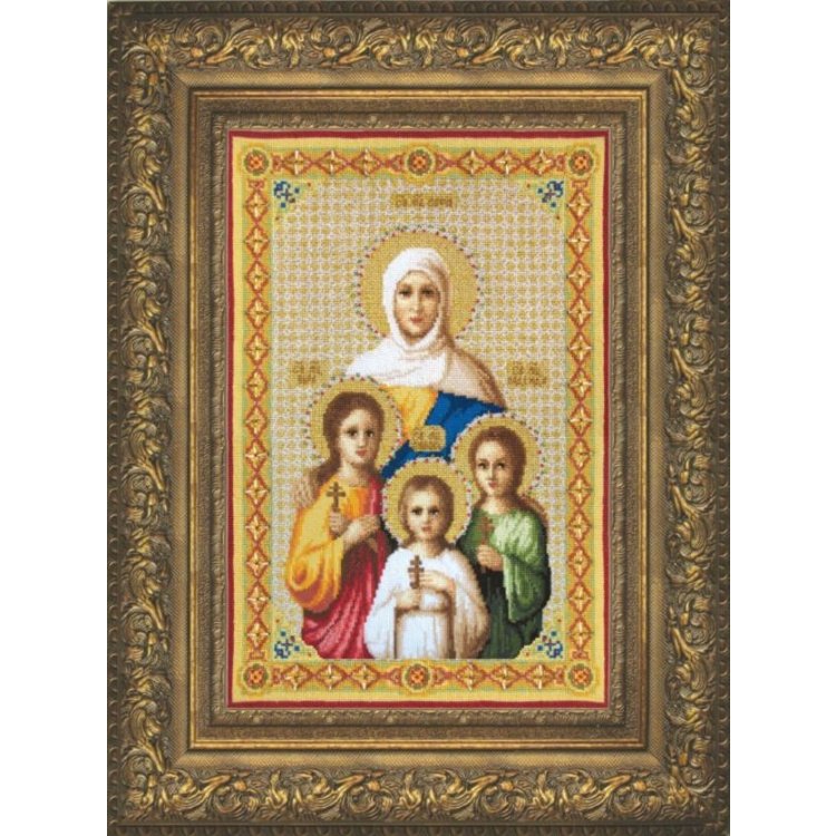 А-139 Ікона Віра, Надія, Любов та їх мати Софія Набір для вишивання хрестом - 1