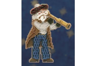 вышивка гладью MH200302 Первый помощник Санта. Набор для вышивки в смешанной технике Mill Hill