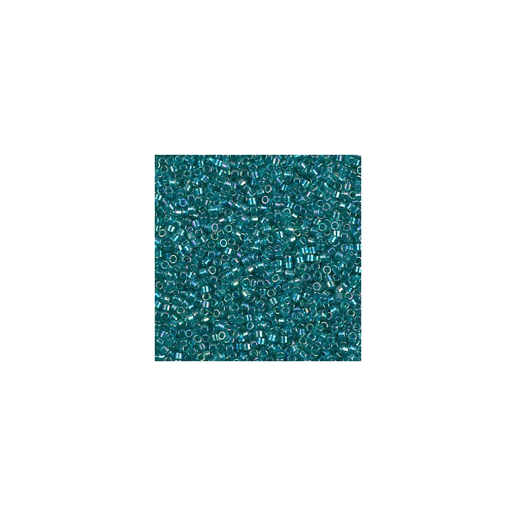 DB-1248 Бісер Miyuki Delica Beads 11/0 (прозорий райдужний, бірюзовий темний) - 1
