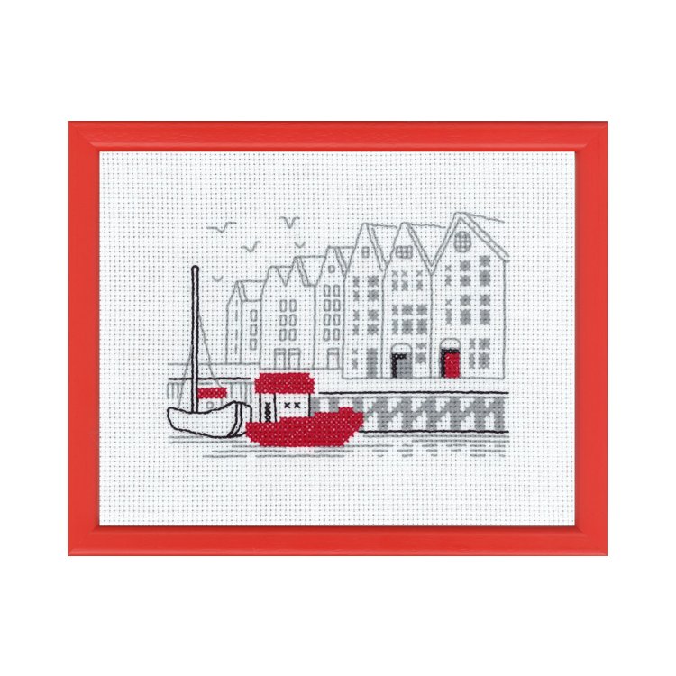 13-7120 Порт Берген. Набір для вишивання хрестом PERMIN - 1 13-7120 Порт Берген. Набір для вишивання хрестом PERMIN - 1