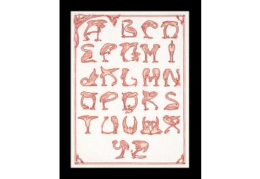  2049 Flamingo Alphabet Linen. Набор для вышивки крестом Thea Gouverneur
