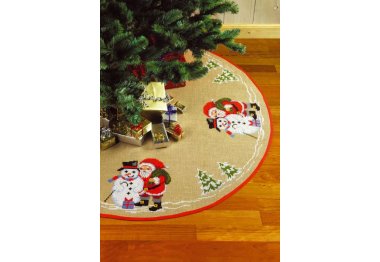 45-1218 Санта Клаус и Снеговик. Набор для вышивания крестом PERMIN