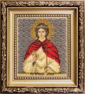 Б-1198 Икона святая мученица Агния Набор для вышивки бисером - 1