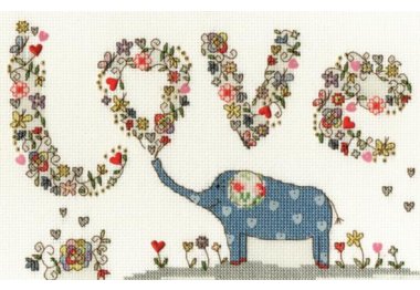  XKA5 Набор для вышивания крестом Love Elly "Влюбленный слон" Bothy Threads