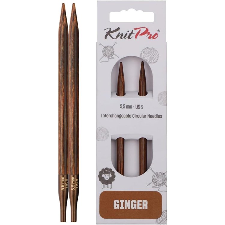 31228 Спиці з`ємні короткі Ginger KnitPro, 5.50 мм - 1