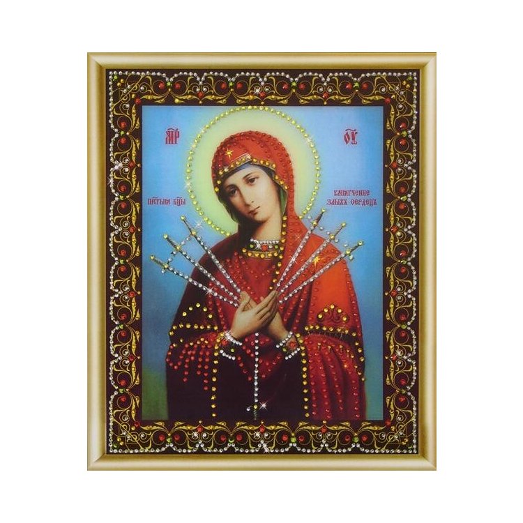 КС-130 Ікона Божої матері Пом'якшення злих сердець Набір картина стразами - 1