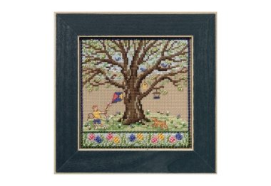 вышивка гладью MH171712 Весенний дуб. Набор для вышивки в смешанной технике Mill Hill