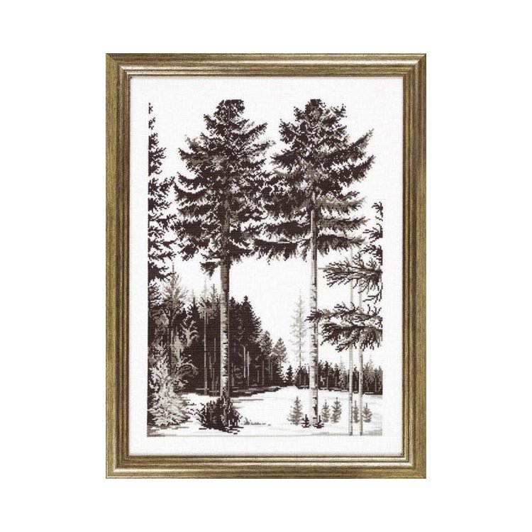 70-3127 Дерева. Графіка. Набір для вишивання хрестом PERMIN - 1 70-3127 Дерева. Графіка. Набір для вишивання хрестом PERMIN - 1