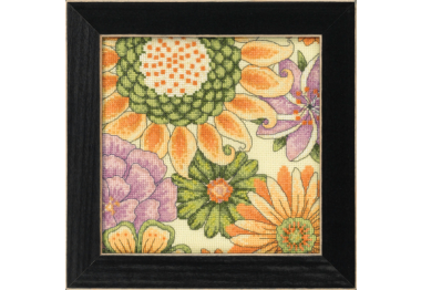 вышивка гладью DM302212 2 Желтые цветы 2. Набор для вышивки в смешанной технике Mill Hill