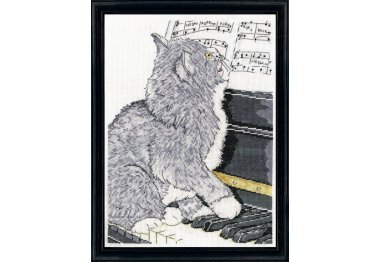  Кіт і піаніно. Набір для вишивки хрестиком Design Works арт. dw2910
