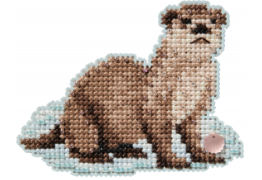 вишивка гладдю MH182521 Видра. Набір для вишивки в змішаній техниці Mill Hill