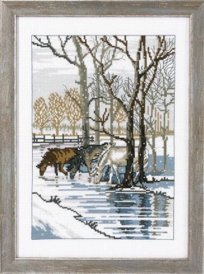 92-7192 Три коня(3 horses. Набір для вишивання хрестом PERMIN - 1