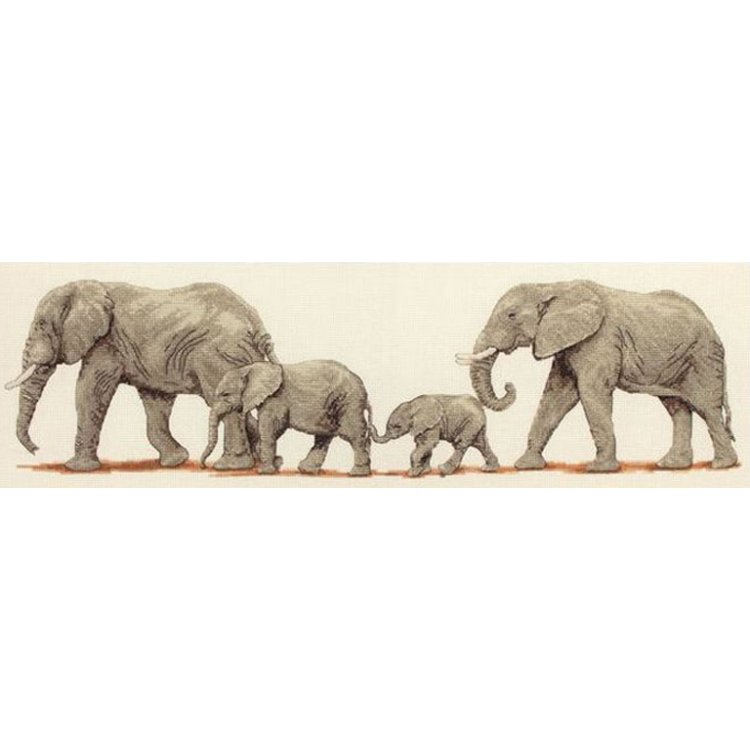 Слоны на прогулке. Набор для вышивки крестом арт. PCE732 - 1