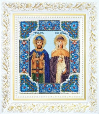 Б-1185 Икона святых благоверных князя Петра и княгини Февронии Набор для вышивки бисером - 1