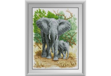  30538 Слонёнок с мамой. Набор для рисования камнями