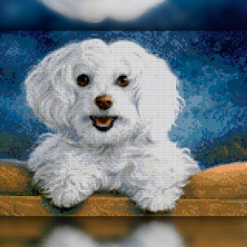 TWD20017L Радостная собака. Набор алмазной вышивки - 1