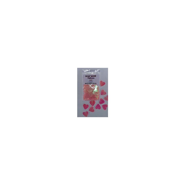 Пайетки Сердечки (розовые голограмма), 5 грамм. Размер 14х14 мм. №04 - 1