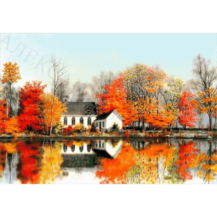 46-4674-НО Відображення у воді. Осені. Набір для вишивання бісером ТМ Токарєва А. - 1 46-4674-НО Відображення у воді. Осені. Набір для вишивання бісером ТМ Токарєва А. - 1