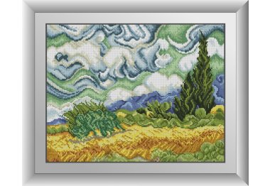  30778 Пшеница с кипарисами. Ван Гог. Набор для рисования камнями Dreamart