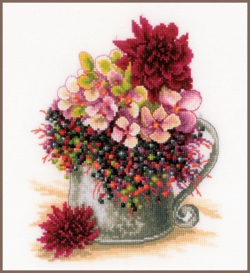 PN-0185110 Pink blush bouquet. Набор для вышивки крестом Lanarte - 1