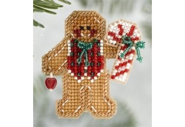 вышивка гладью MH186306 Пряничный мальчик. Набор для вышивки в смешанной технике Mill Hill