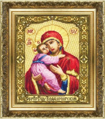 №255 Ікона Образ Пресвятої Богородиці Володимирської Набір для вишивання хрестом - 1