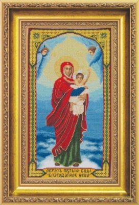 А-113 Ікона Образ Пресвятої Богородиці Благодатне Небо Набір для вишивання хрестом - 1