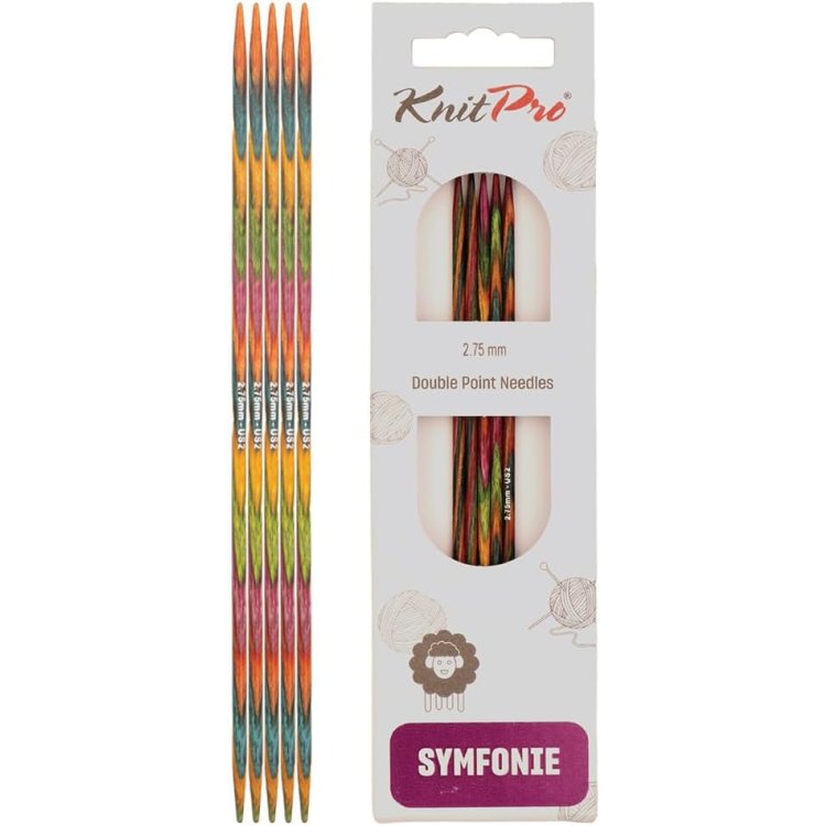 20104 Спиці шкарпеткові Symfonie Wood KnitPro, 15 см, 2.75 мм - 1