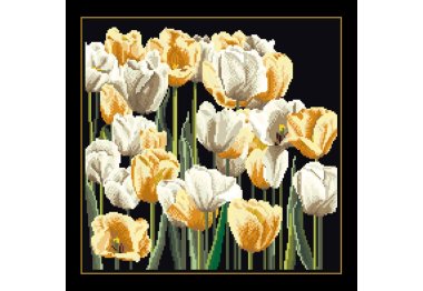  3065.05 Tulips Black Aida. Набір для вишивки хрестом Thea Gouverneur