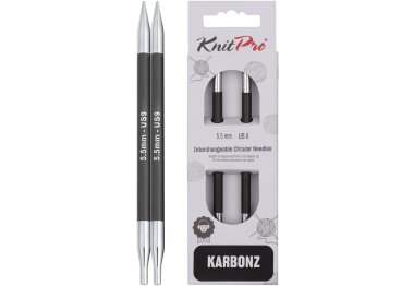 спицы для вязания 41328 Спицы съемные короткие Karbonz KnitPro 5.50 мм