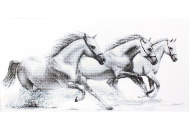  B495  Белые лошади. Набор для вышивки крестом