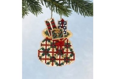 вишивка гладдю MH166303 Мішок Санти. Набір для вишивки в змішаній техніці Mill Hill