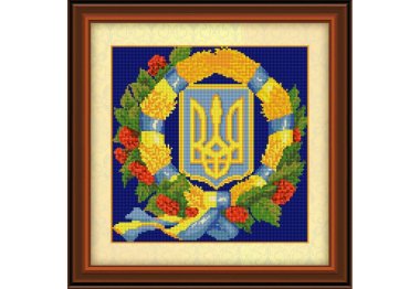 алмазная вышивка 30113 Герб Украины 4. Набор для рисования камнями