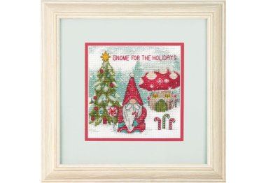  70-09002 Набор для вышивания крестом Gnome for the Holidays//Праздничный гном DIMENSIONS