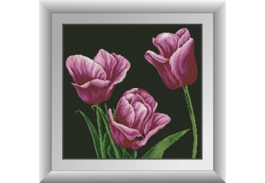  30869 Лиловые тюльпаны. Набор для рисования камнями Dreamart