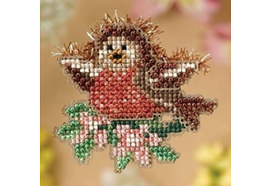 вышивка гладью MH188103 ' Робин. Набор для вышивки в смешанной технике Mill Hill