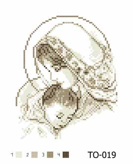 ТО-019 Мария с ребенком бежевая. Схема для вышивки бисером (габардин) ТМ Барвиста Вишиванка - 1