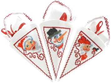 01-8527 Різдвяні декорації. Набір для вишивання хрестом PERMIN - 1