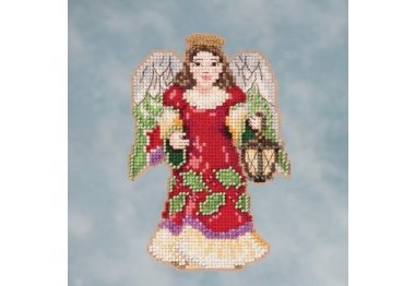 вишивка гладдю JS201612 Ангел з ліхтарем. Набір для вишивки в змішаній техніці Mill Hill