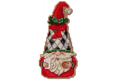  JS202413 & Гном з молоком і печивом. Набір для вишивки в змішаній техниці Mill Hill