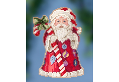 вышивка гладью JS202016 Санта с тростью. Набор для вышивки в смешанной технике Mill Hill вышивка гладью JS202016 Санта с тростью. Набор для вышивки в смешанной технике Mill Hill
