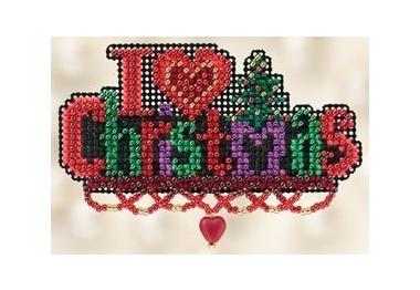 вышивка гладью MH182301 Я люблю Рождество. Набор для вышивки в смешанной технике Mill Hill