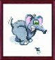 №214 Слон и мышка Набор для вышивания крестом - 1