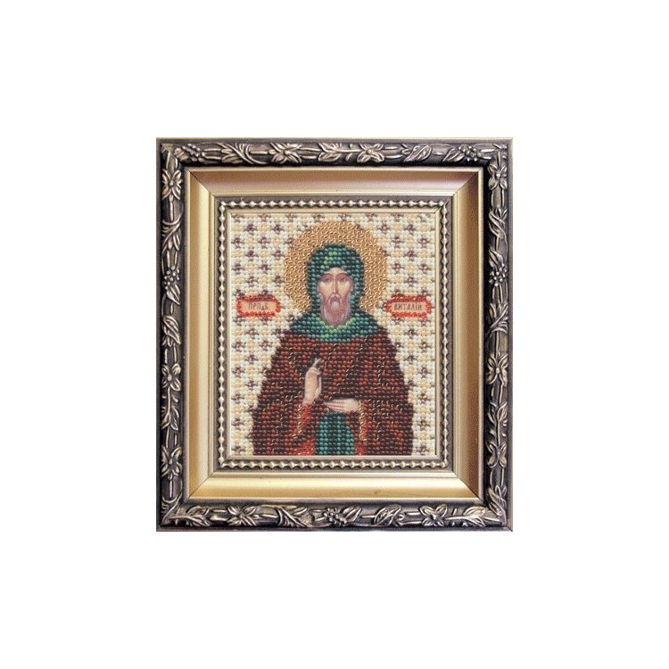Б-1093 Икона святой преподобный Виталий Набор для вышивки бисером - 1