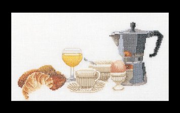 2095 Morning Coffee Linen. Набор для вышивки крестом Thea Gouverneur - 1