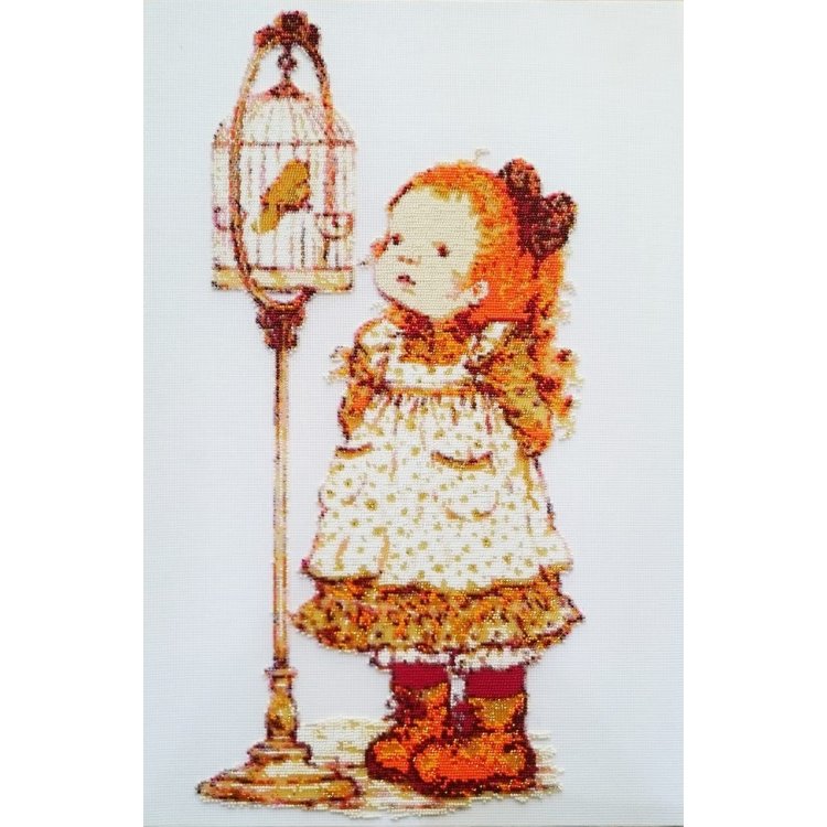 26-1942-НДЧ Дівчинка з пташкою. Набір для вишивання бісером ТМ Токарєва А. - 1 26-1942-НДЧ Дівчинка з пташкою. Набір для вишивання бісером ТМ Токарєва А. - 1