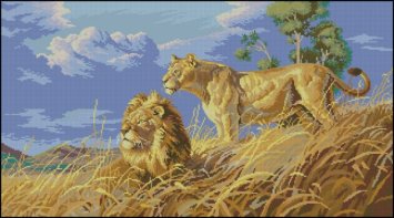 Набор для вышивки крестом - Dimensions - 03866 African Lions / Африканские львы