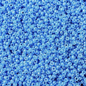 RR-433 Бісер Miyuki Round Rocailles 11/0 (перлиновий, блакитний) - 1